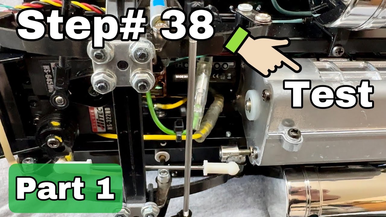 How to build rc Tamiya globe liner truck 1:14 scale, step 38, testing the transmission, part 1