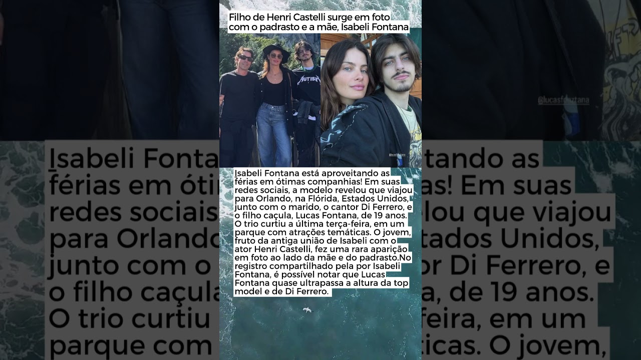 Filho de Henri Castelli surge em foto com o padrasto cantor e a m&atilde;e, Isabeli Fontana: 'p