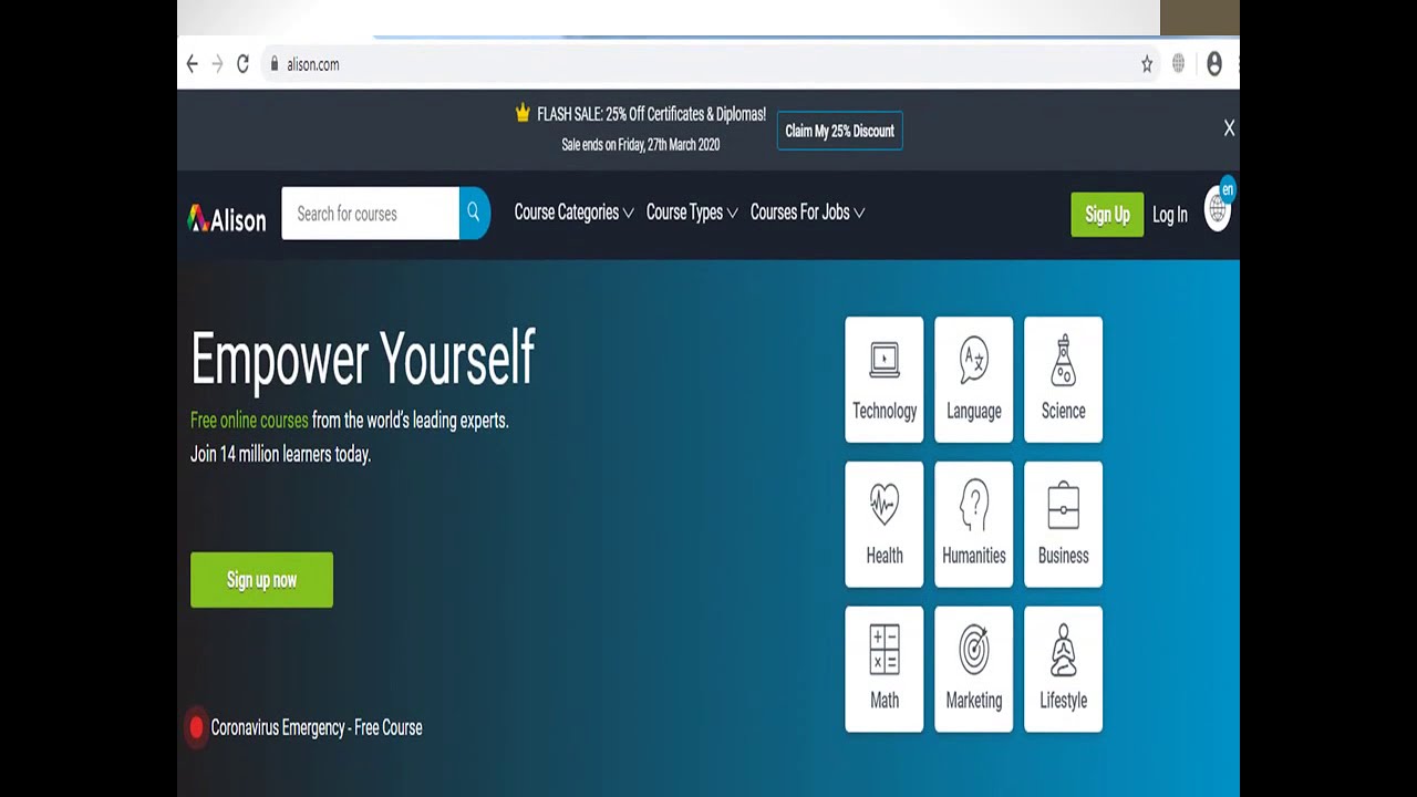 Get free diplomas and certificates online (Alison)