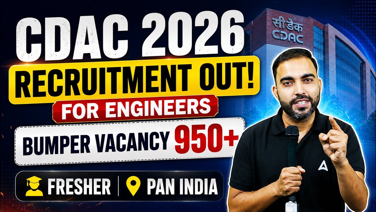 CDAC Recruitment 2026 Out | 950+ Engineer Vacancies | Freshers Eligible 🔥