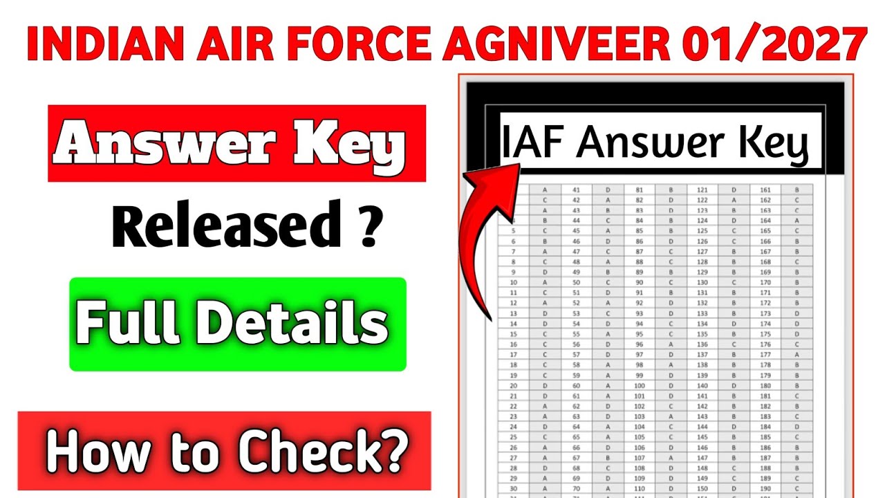 Airforce agniveer answer key 2026 | airforce 01/2027 answer key 2026 | airforce 2026 answer key 