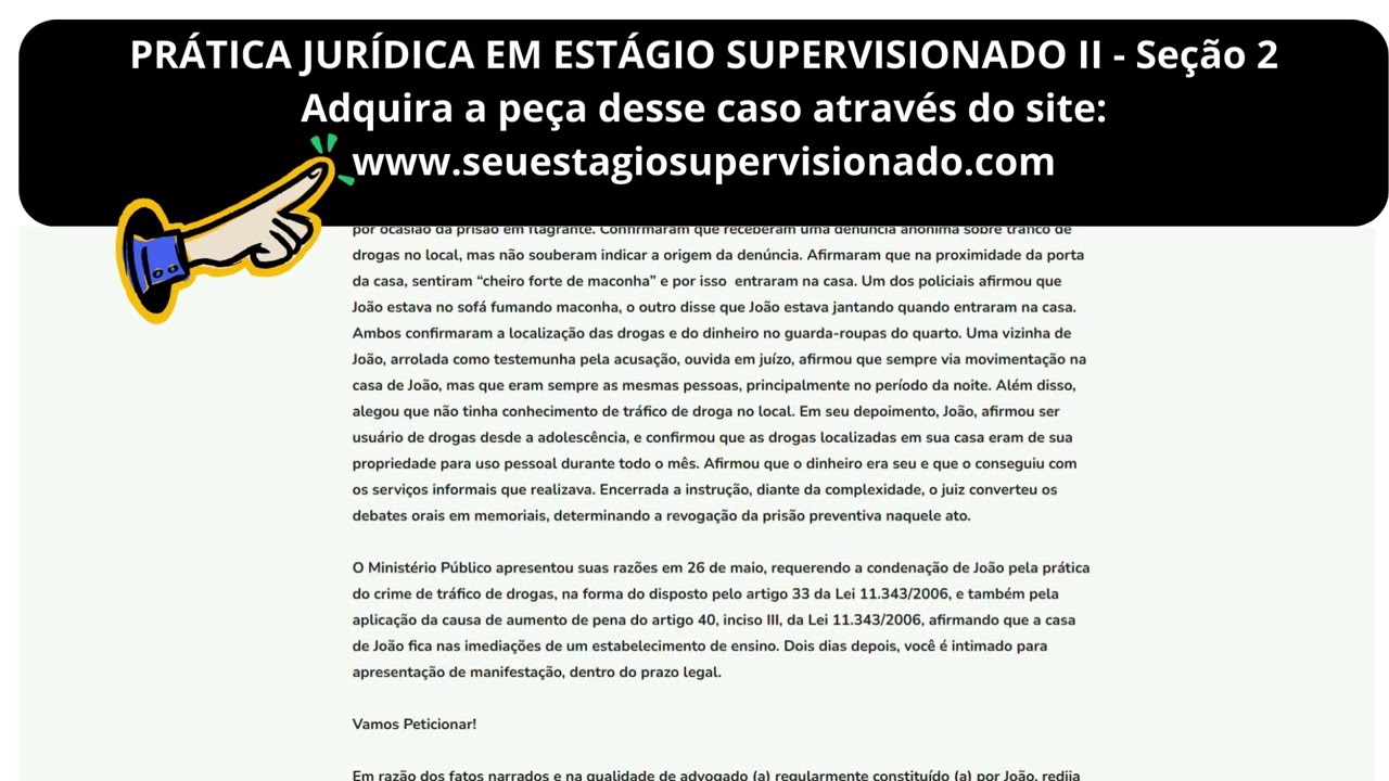 PRÁTICA JURÍDICA EM ESTÁGIO SUPERVISIONADO II - Seção 2