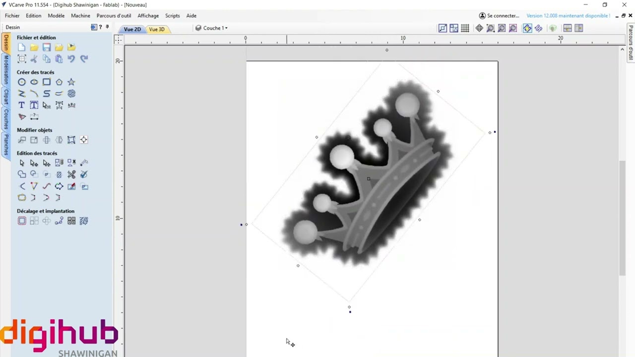 Formation CNC 2 sur Vectric Vcarve Pro du Lab du DigiHub