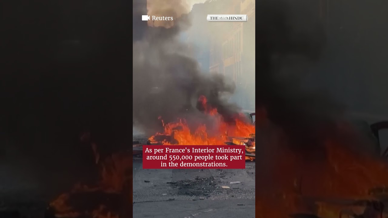 Fires burn in Paris streets as chaotic protests continue for second consecutive night
