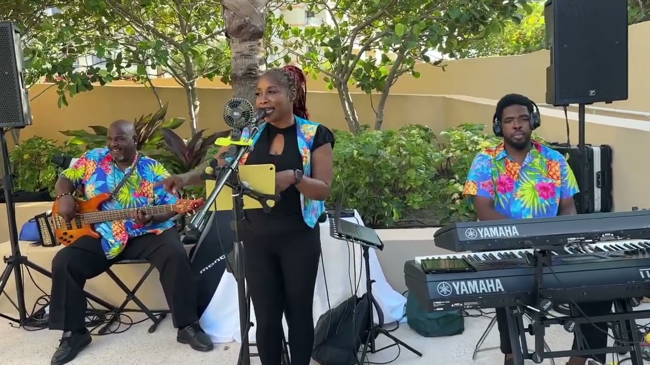 3 Piece Calypso Band performing at an event on the 7th floor Pavilion SLS, BahaMar