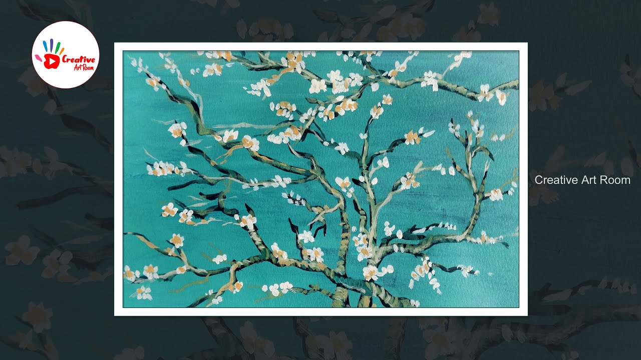 How to Paint Almond blossom | Vincent Van gogh  painting for Beginners |Acrylic Painting