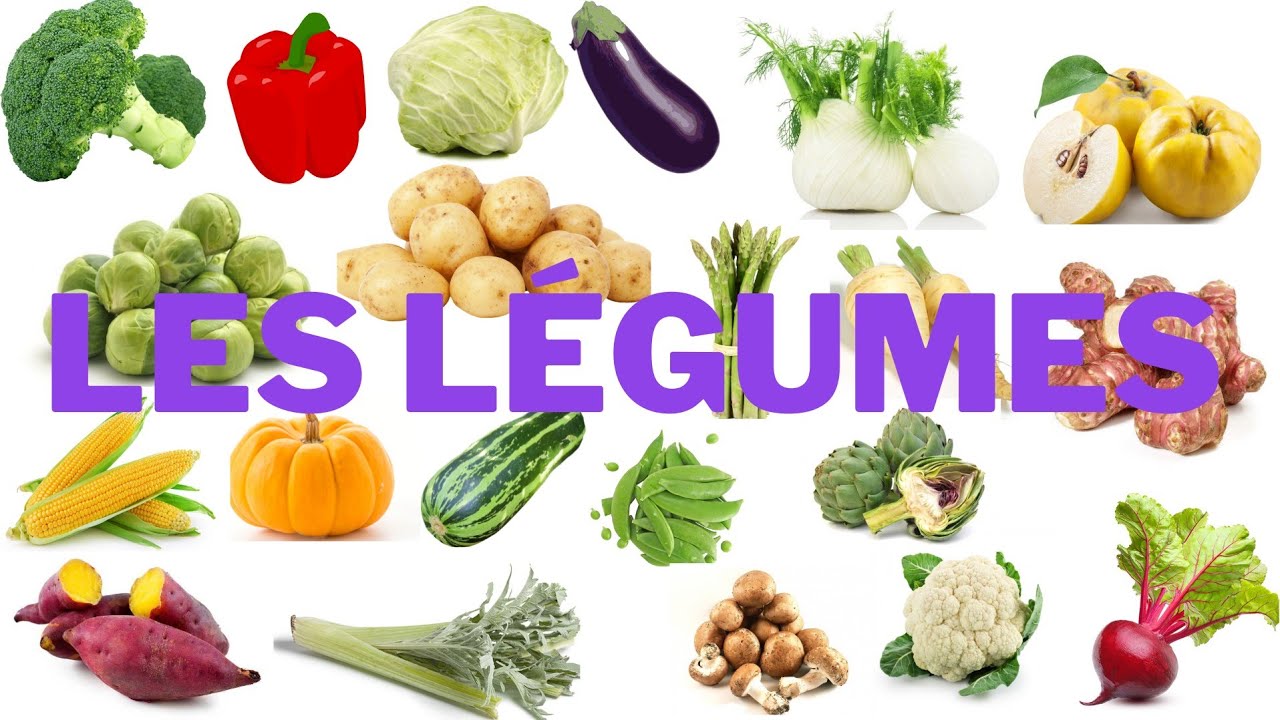 Apprendre 40 noms de légumes en français facilement. Découvrir les noms des légumes.  🍅 🥕 🍆 🌽.