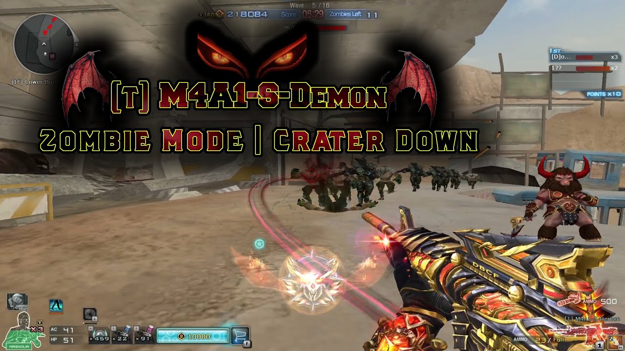 Crossfire West | [T] M4A1-S-Demon | Zombie Mode Crater Down | Gameplay