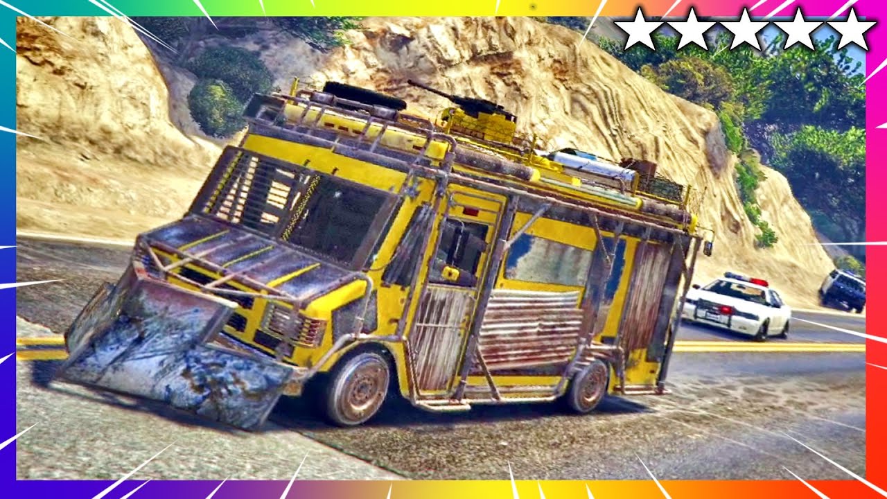 GTA 5 Police Chase - Best Car - Boxville (Armored) | GTA V Five Star Cop Battle Funny Moments
