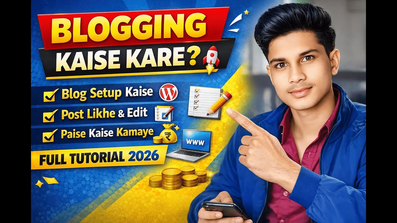 Blogging Kaise Kare 2026 | Blog Banana, Edit Karna Aur Post Karna | Full Blogging Tutorial Hindi