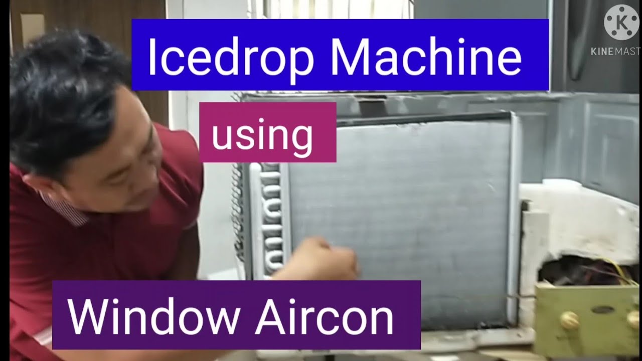 ICE MAKING MACHINE by using WINDOW AIRCON #window#icedrop#machine