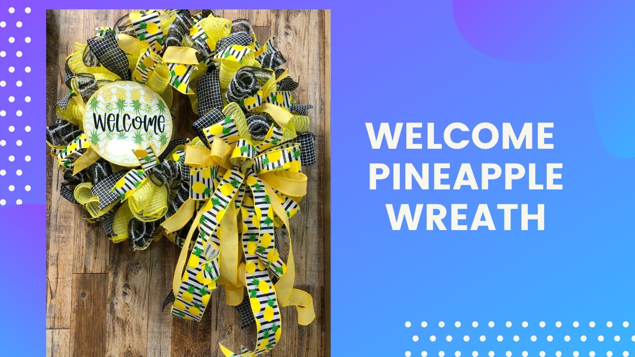 How to make a Poof with woodland ruffle pineapple wreath