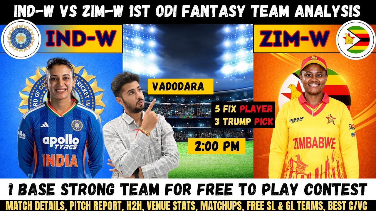 IND-W vs ZIM-W 1st ODI Dream11 Prediction, India Women vs Zimbabwe Women Fantasy Team Analysis 