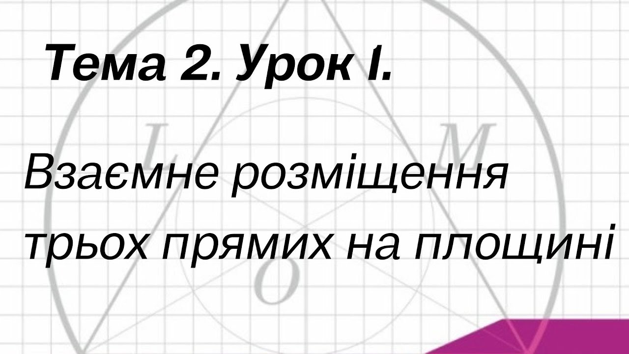 Тема 2. Урок 1. Взаємне розміщення трьох прямих на площині