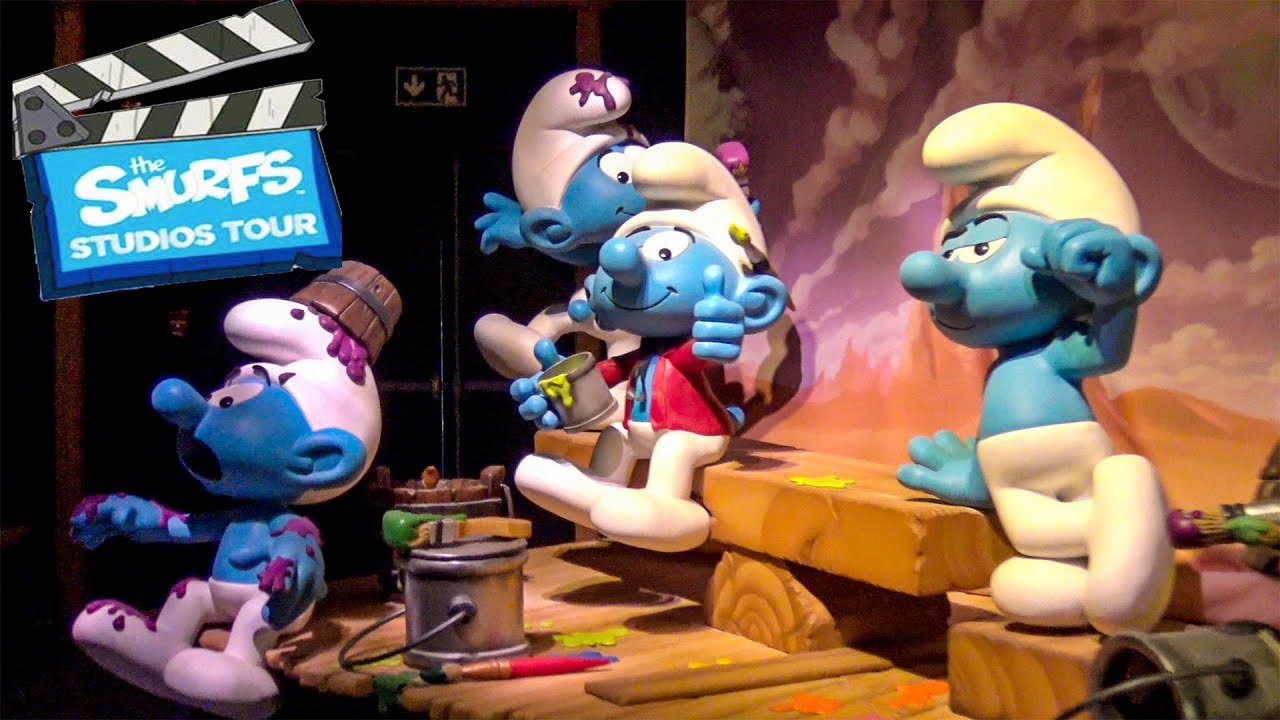 Smurfs Studio Tour Dark Ride Complete Ride Through POV Motiongate Theme Park Dubai Les Schtroumpfs
