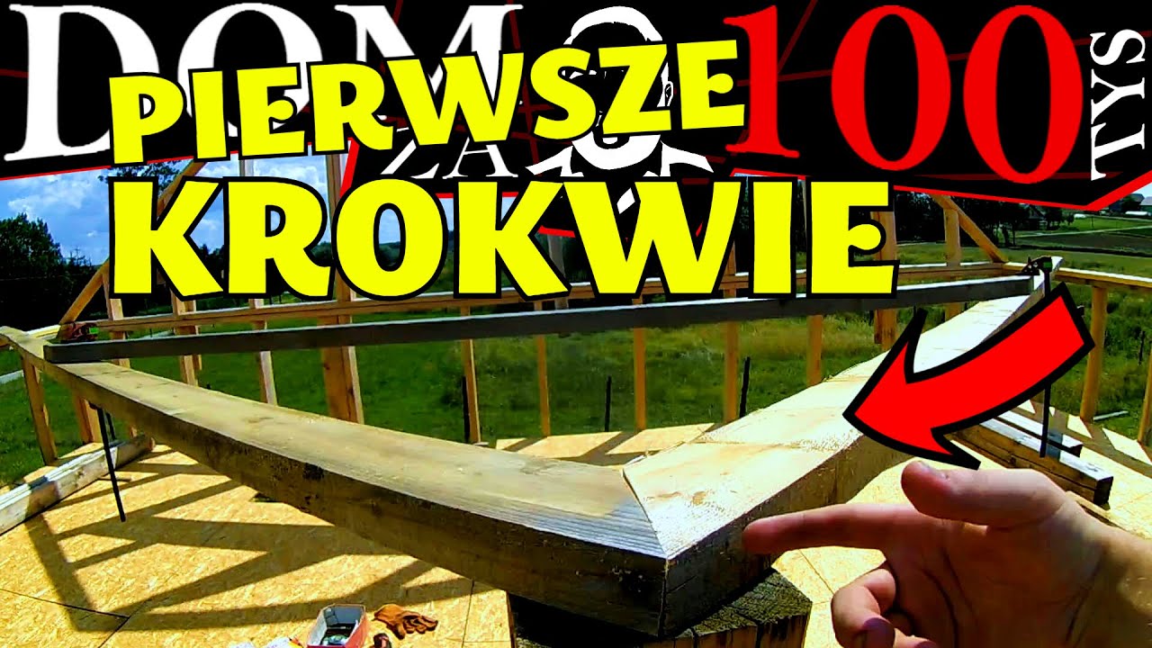 ►Dach dwuspadowy nad domem - jak postawić pierwsze krokwie? Budowa domu 2022. Dom za 100 tys #149