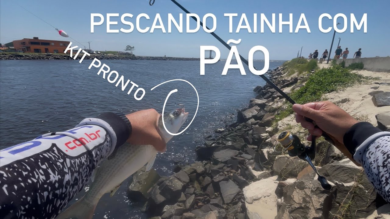 Pescando tainha com PÃO. VOCÊ PRECISA TER UM KIT DESSE!!! 