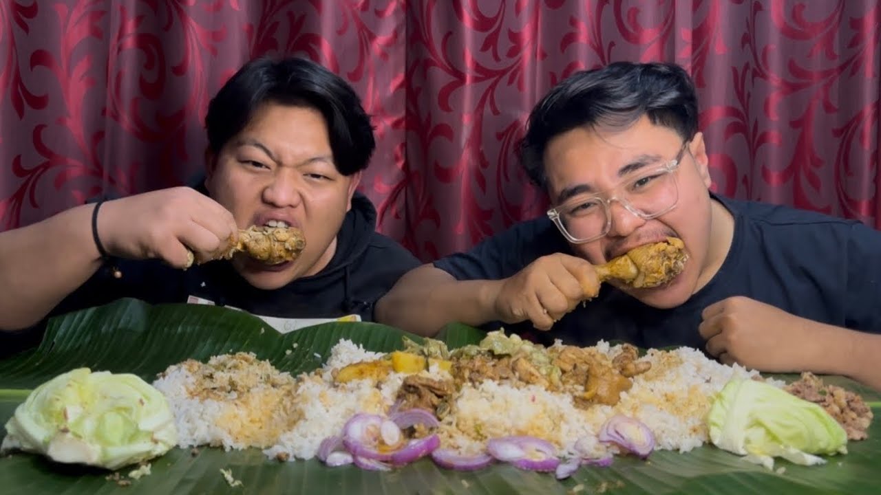 Manipuri chicken curry mukbang