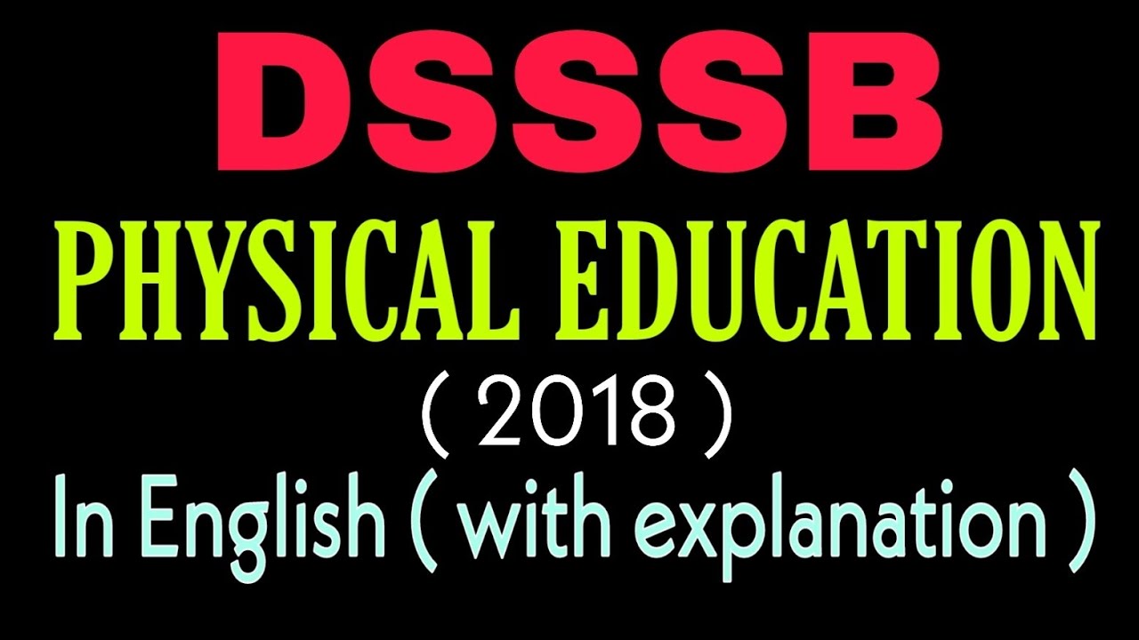 DSSSB 2018 Physical Education Answer Key in English