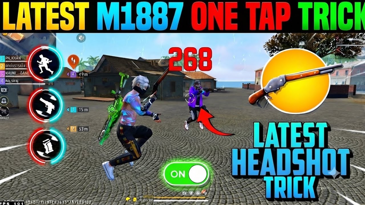 M1887 Headshot Trick | Free Fire Headshot Trick | Free Fire Mein Headshot Kaise Mare | Khuni Gamers