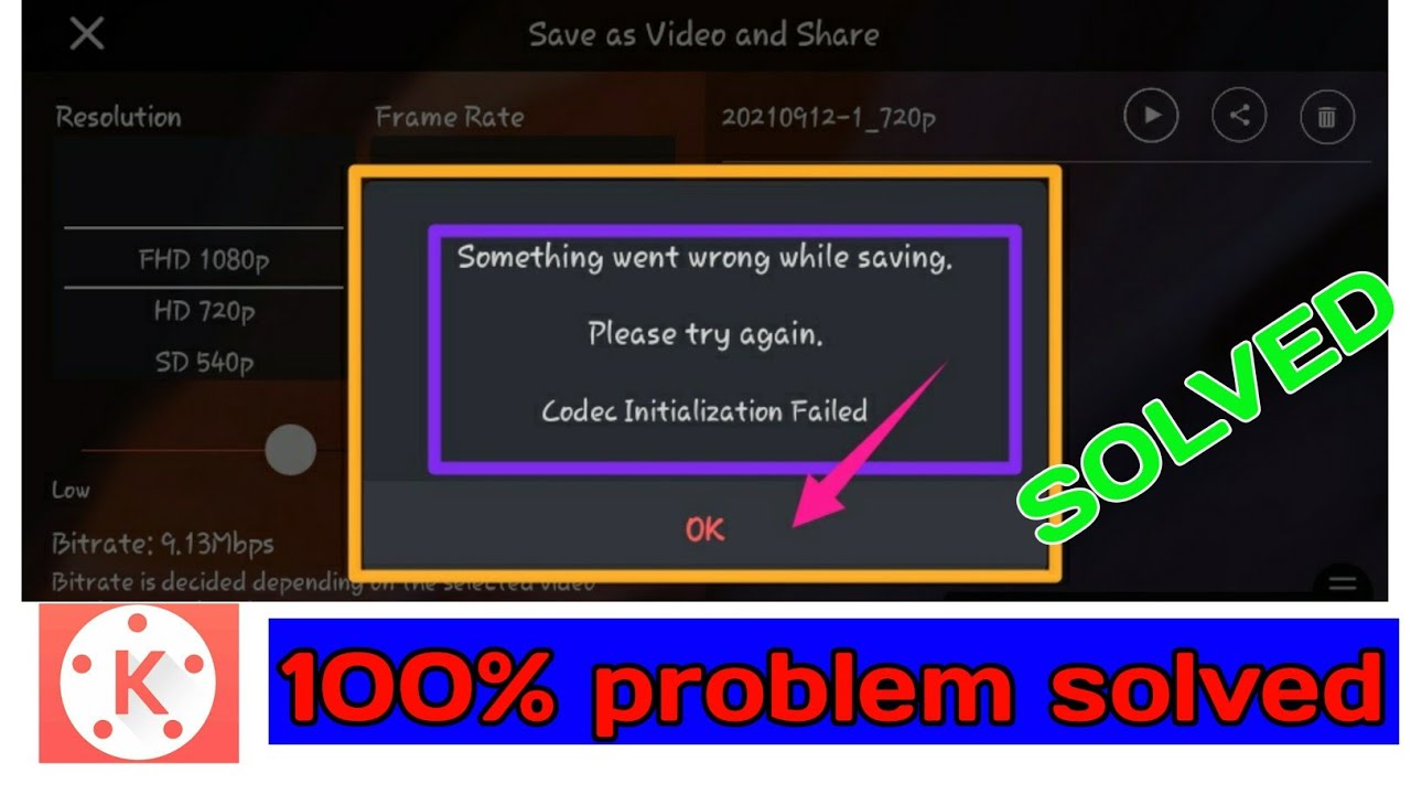 🔥problem fix💯!codec initialization failed kinemaster!1 trick solved problem✔✔