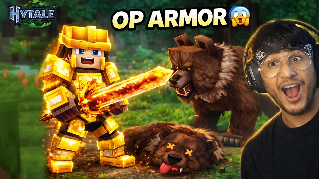 I Made OP Armor in Hytale… The Bear Didn’t Stand a Chance 😱
