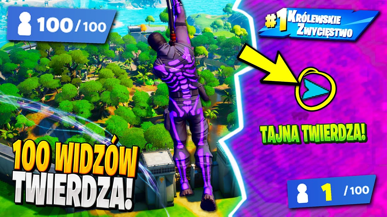 100 WIDZÓW na TAJNĄ TWIERDZĘ w Fortnite ... (PREDATOR = $$$!)