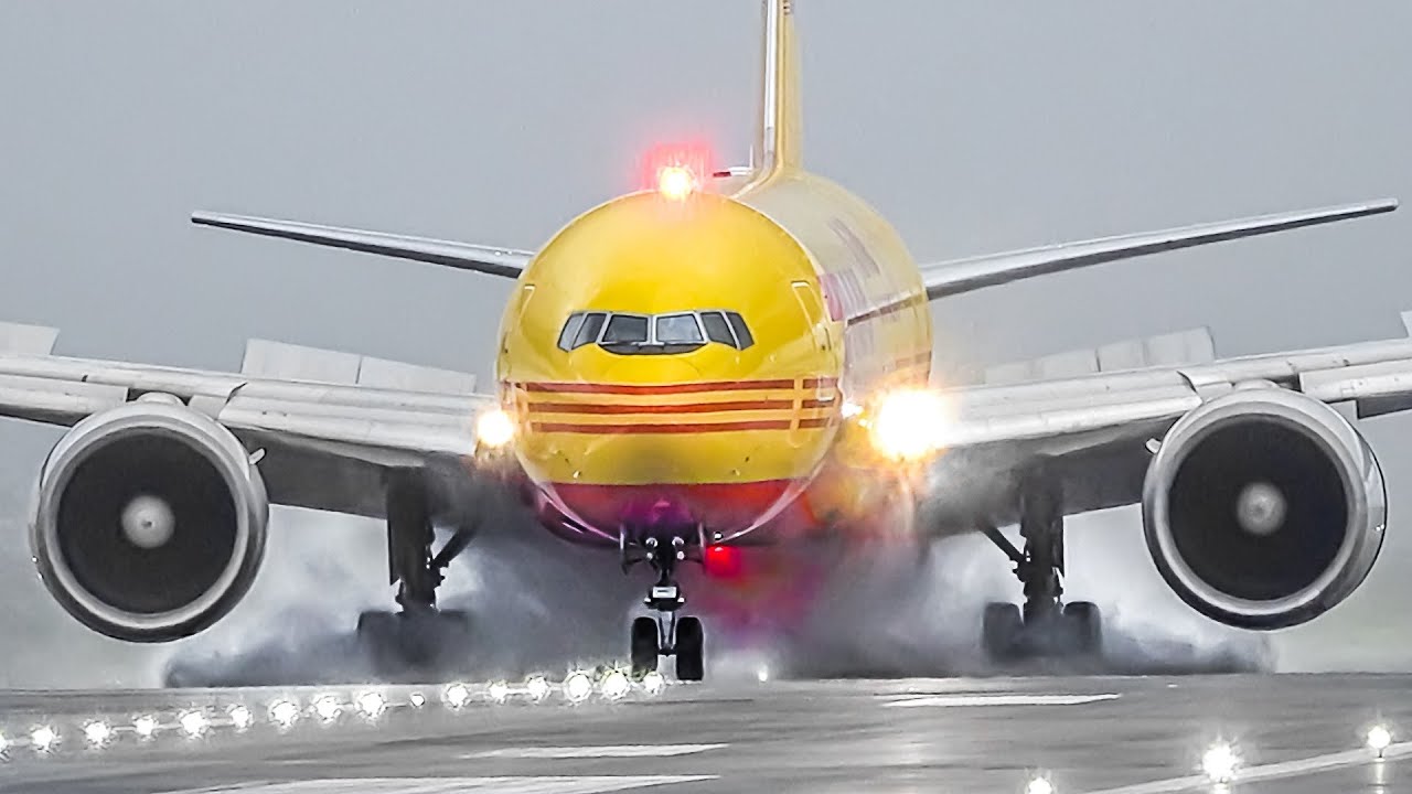 30 MINS of WET WEATHER TAKEOFFS and LANDINGS | East Midlands Airport Plane Spotting [EMA/EGNX]