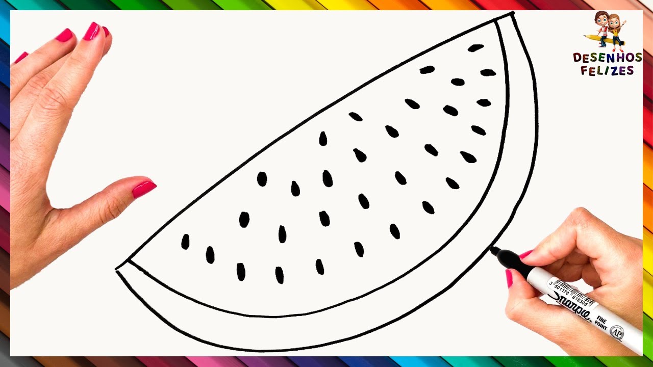 Como Desenhar Uma Melancia Passo A Passo 🍉 Desenhar Melancia Facilmente