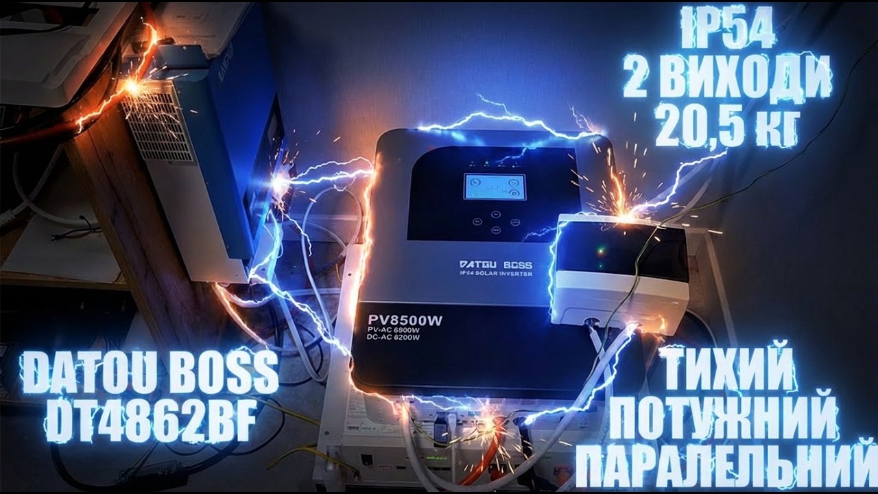 Сонячний інвертор DATOU BOSS DT4862BF - захист IP54, паралелізація, новий екран і що всередині.