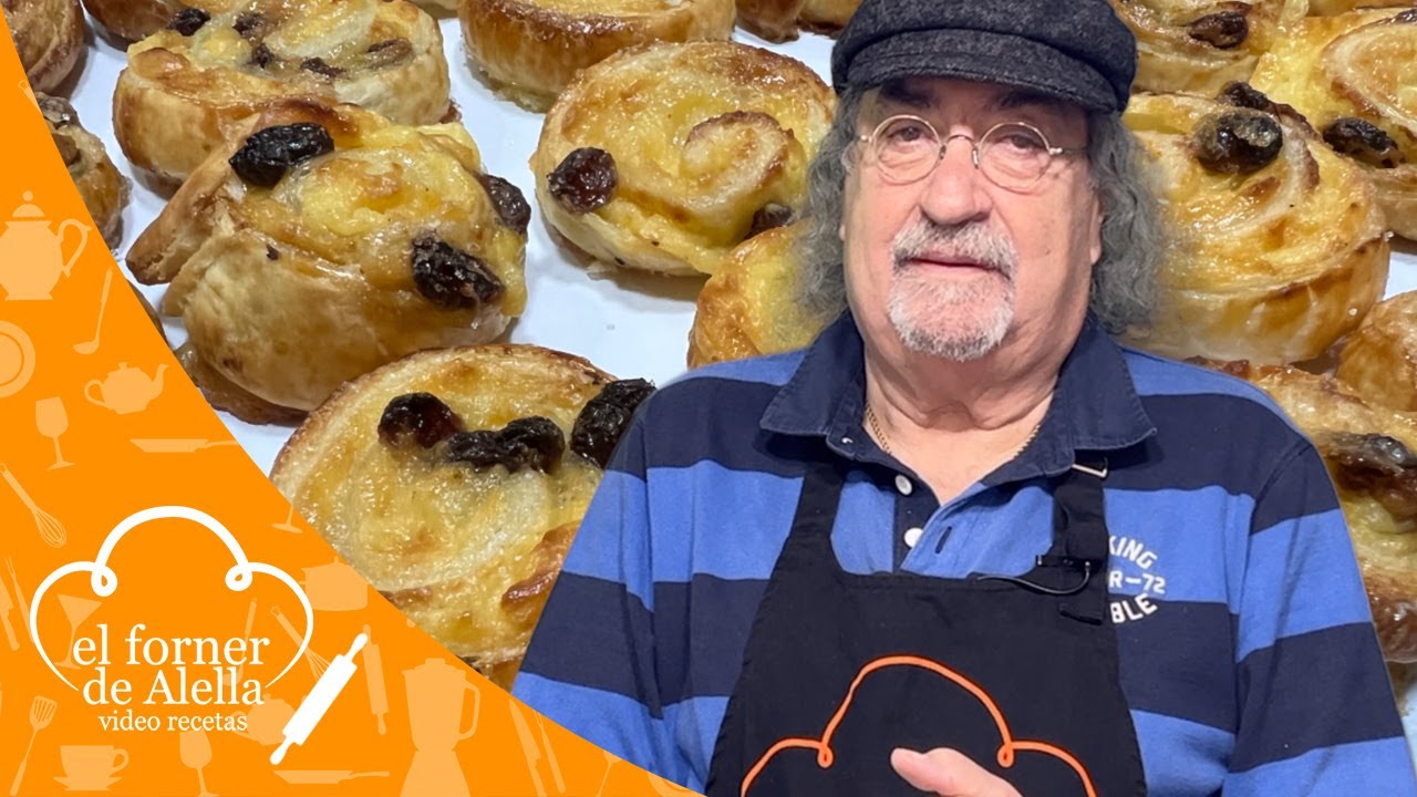 Caracolas de hojaldre con crema pastelera