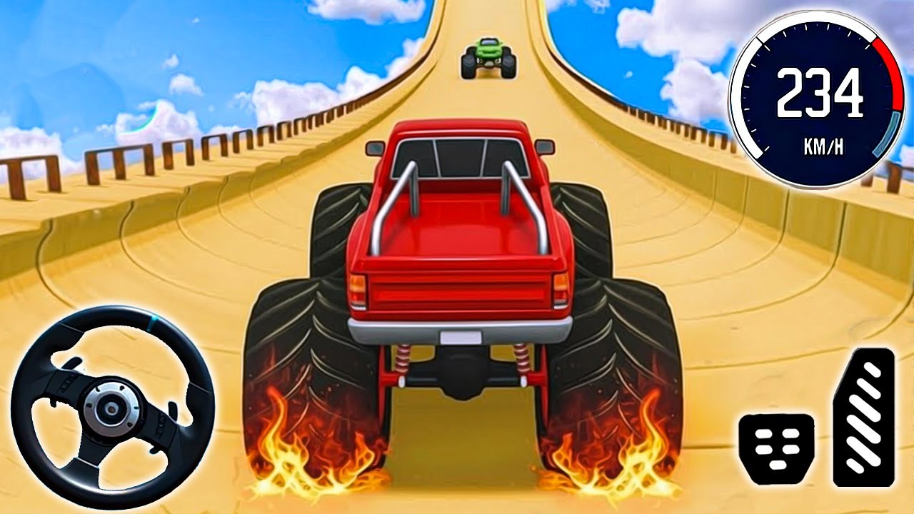 Monster Truck Mega Ramp Extreme Car Racer - Monster Truck Mega Ramp Cars Race - Android Gameplay