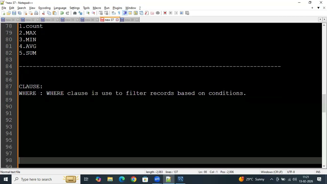 MySQL Session - 06 - Aggregate function and Clause