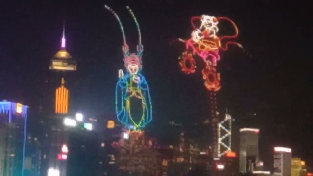 drone show light in hongkong