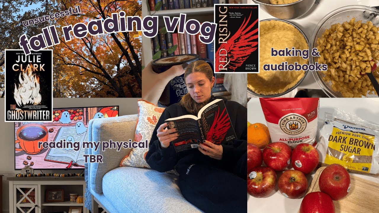 fall reading vlog 🍂🥧📖 (reading red rising book 1 & a thriller)