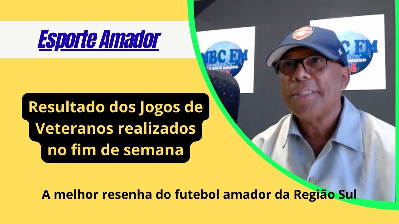 Programa Agenda Esportiva 16/03/26 - Resultado de jogos de Veteranos da Região Sul.