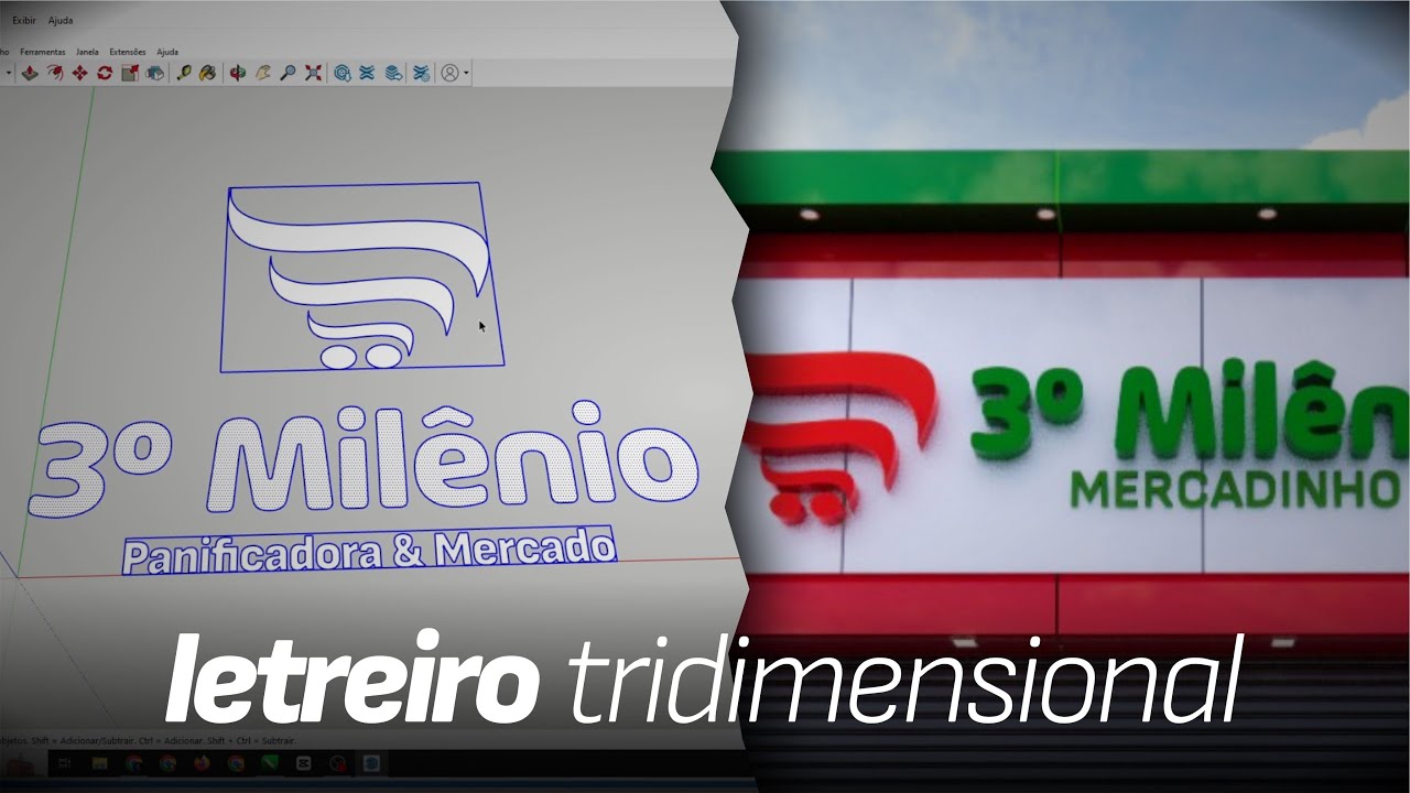 Transformando arquivo vetorial em letreiro 3D no Sketchup e CorelDraw - Parte 2