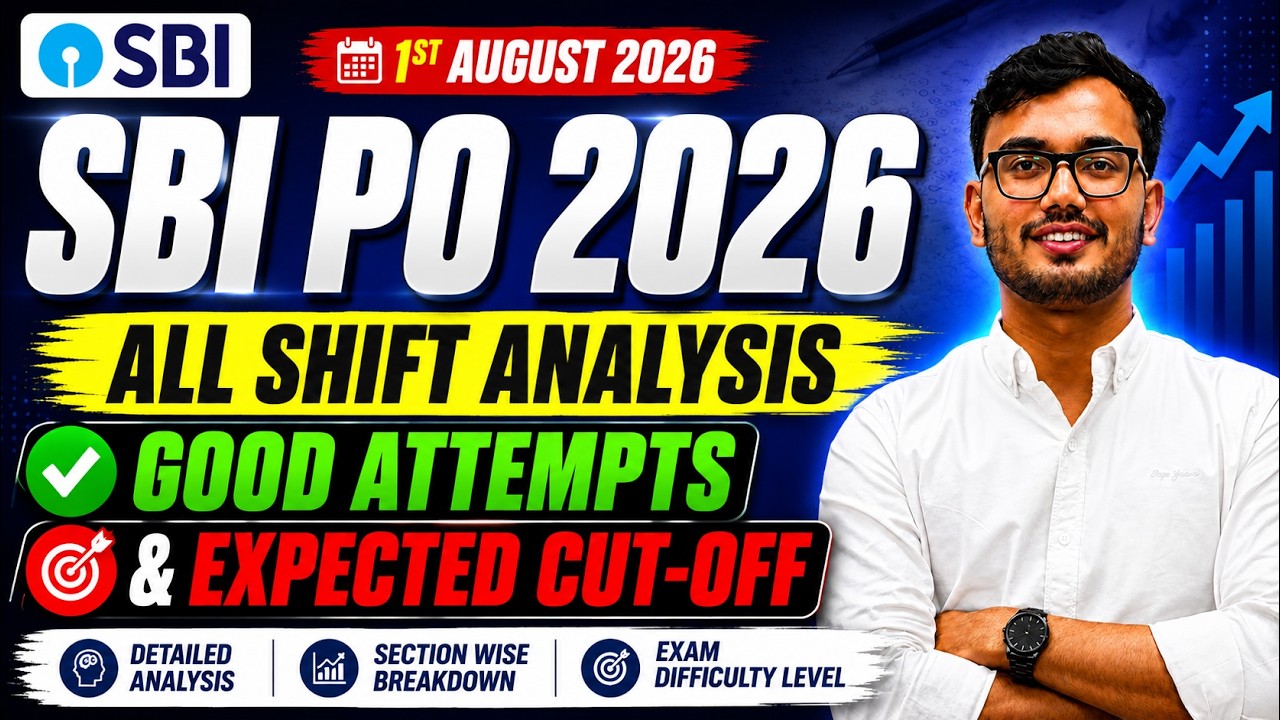 SBI PO 2026 All Shift Analysis | Good Attempts & Expected Cut-Off | 1st August 2026 | Nagesh Dhage