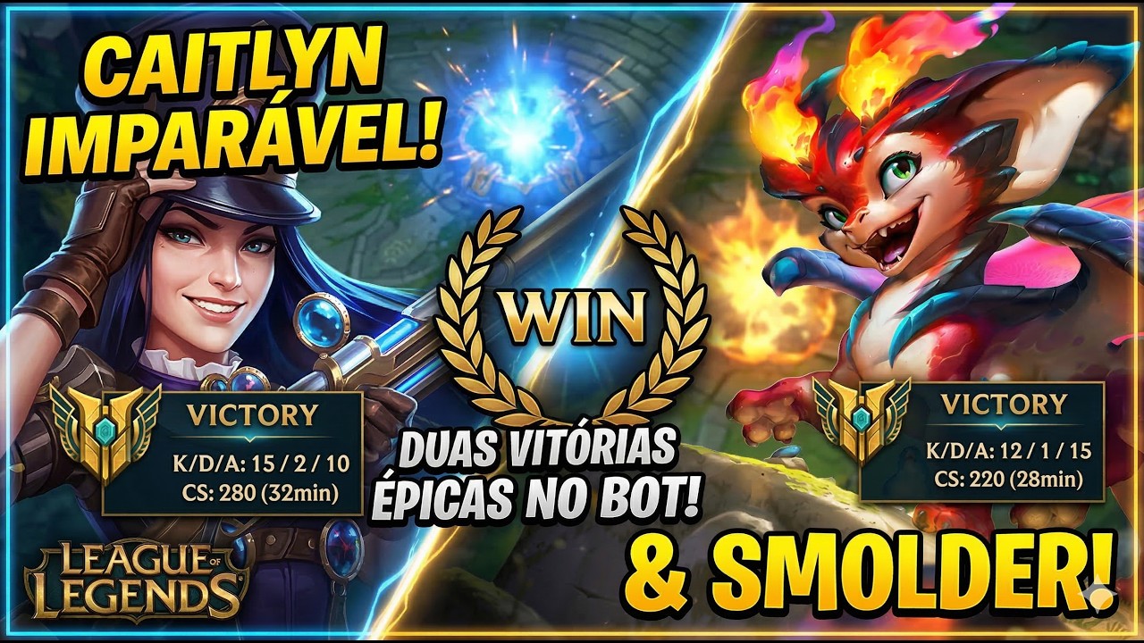 CAITLYN + SMOLDER = 2 WINS FÁCEIS! ADC GAMEPLAY