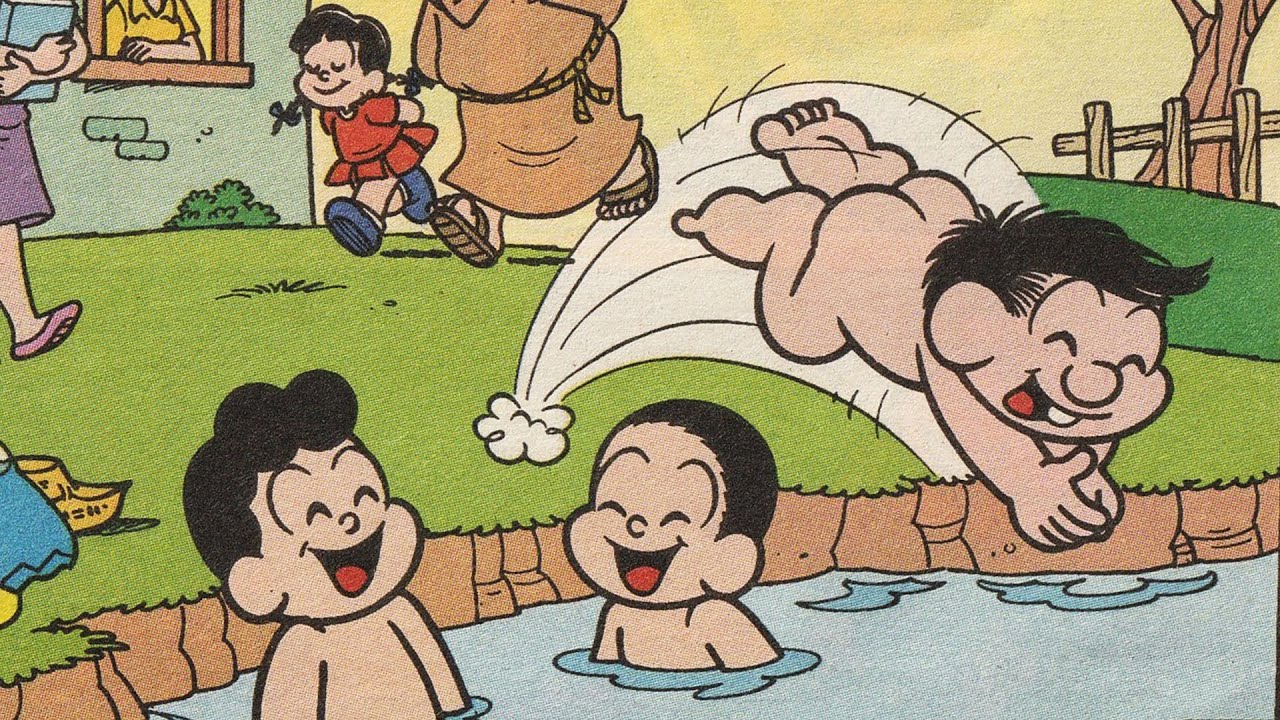 Nadando Sem Roupa? Que feio, hein Chico !!!      - gibi - turma da Mônica
