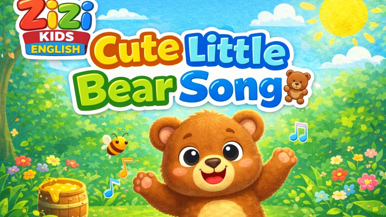 Cute Little Bear Song 🧸 | Nursery Rhyme for Toddlers | Zizi Kids English
