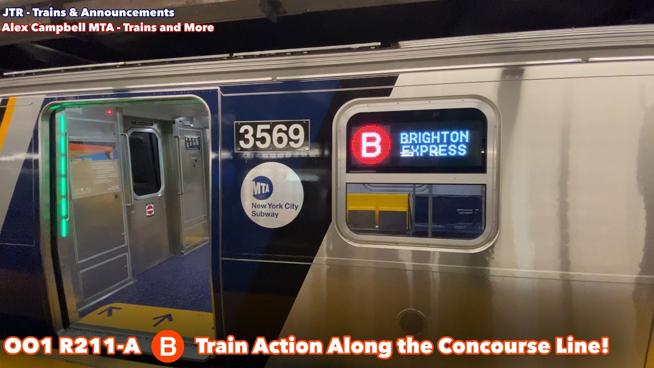 ⁴ᴷ⁶⁰ NYC Subway: OO1 R211-A (B) Train Action Along the Concourse Line! (Double POV + Read Desc)