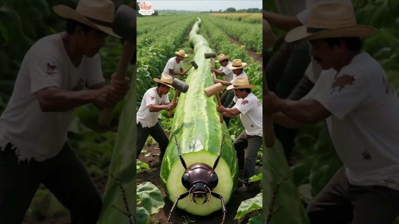 Rescatando hormigas gigantes de pepinos #animales #divertido #videoscortos