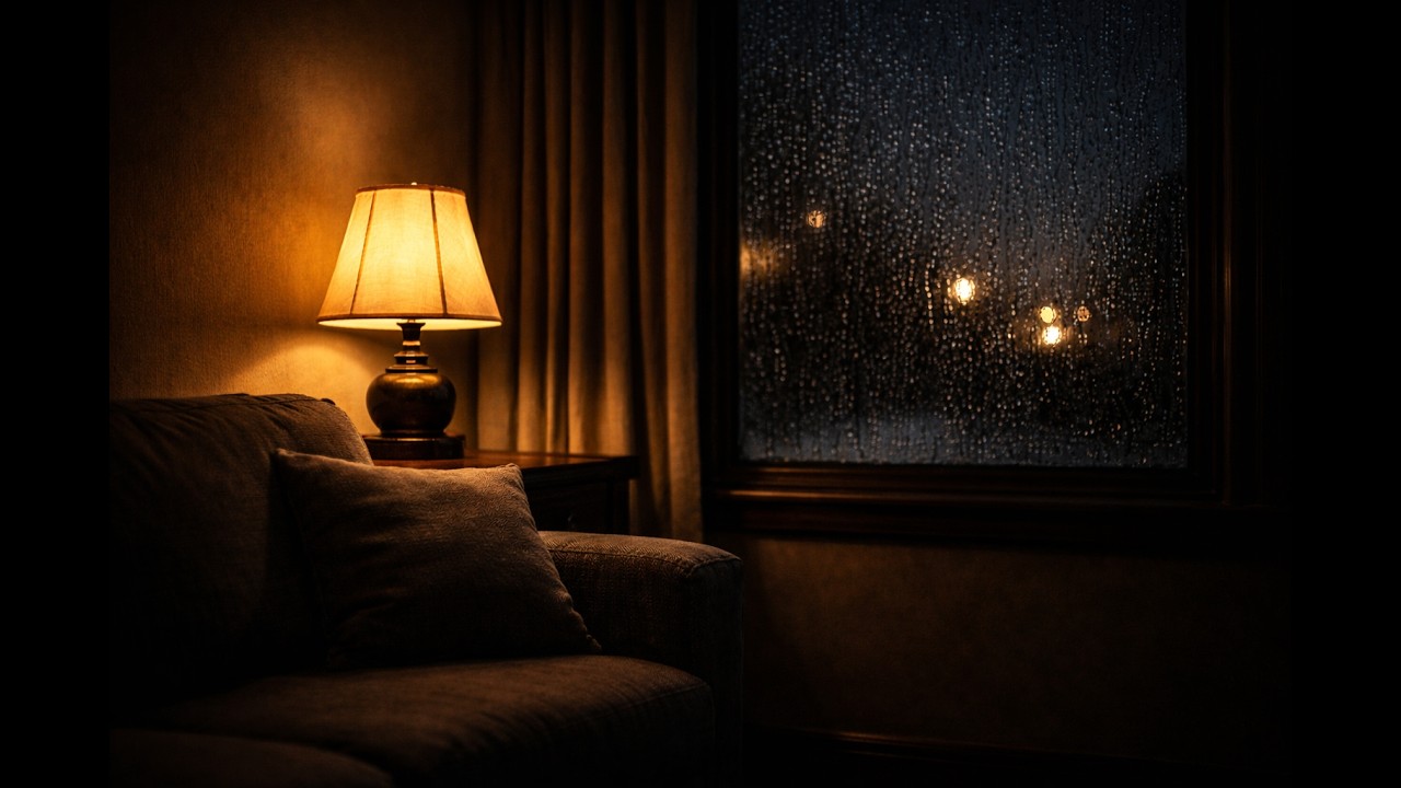 Cozy Rainy Night Piano | Warm Lamp Glow (Study & Relax)