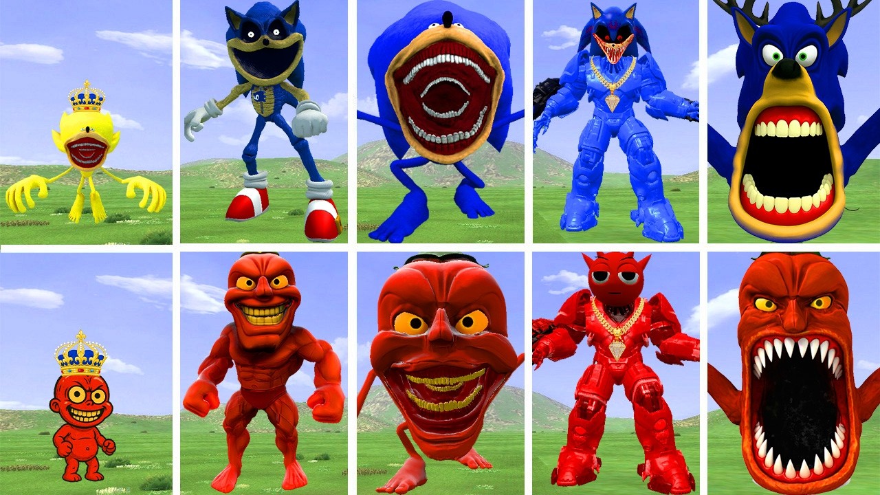 THE STRONGEST EVOLUTIONARY FORMS OF THE SONIC EXE VS PEPPER PATAPIM MONSTER IN GARRY'S MOD!