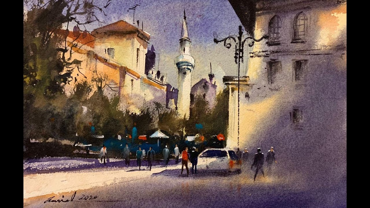 How to pain urban space in watercolor | Istanbul