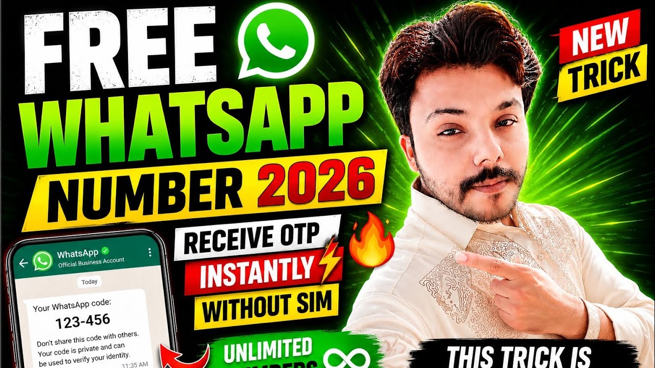 FREE Fake WhatsApp Number 2026 🔥 Receive OTP Instantly Without SIM | New Trick | Unlimited Numbers