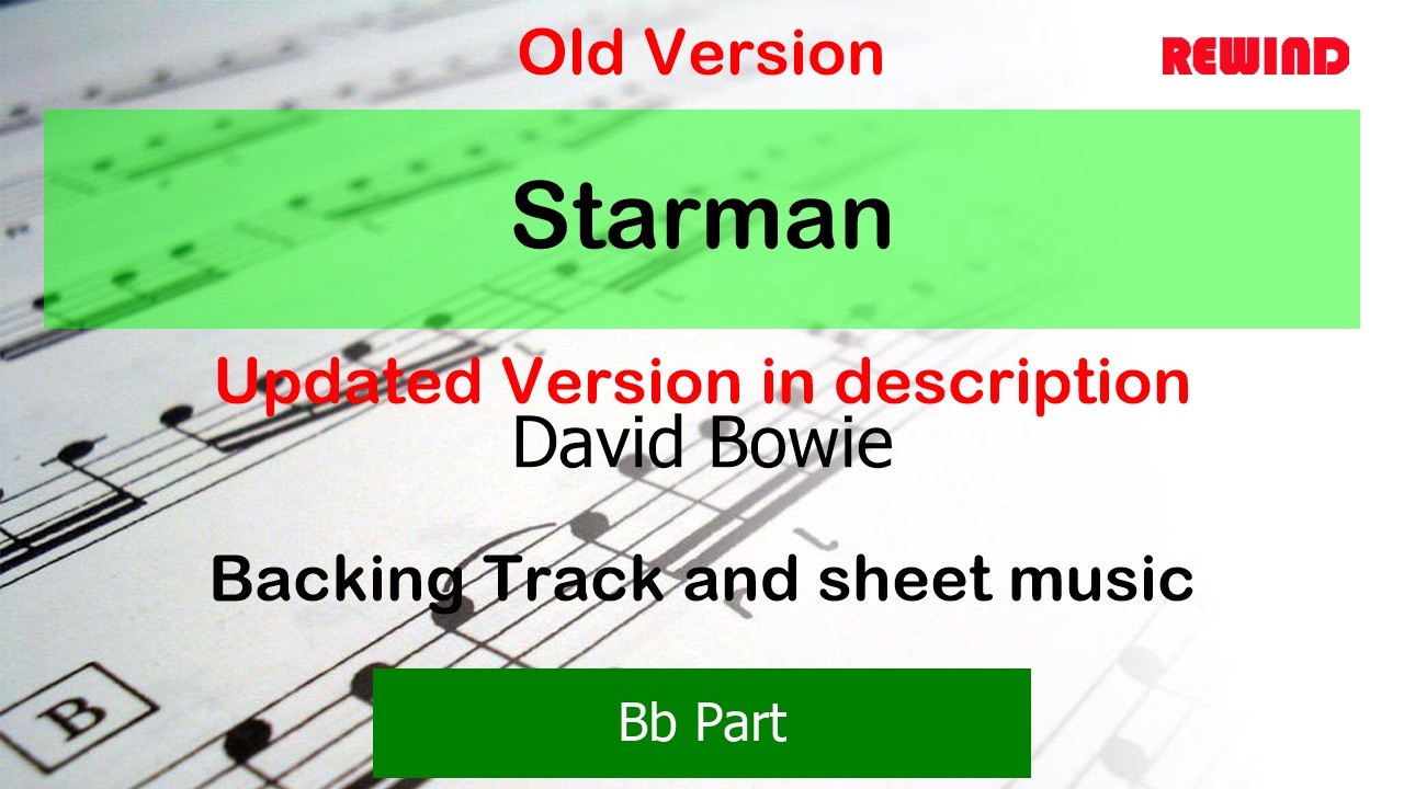 David Bowie Starman Tenor Sax Clarinet Backing Track and Sheet Music