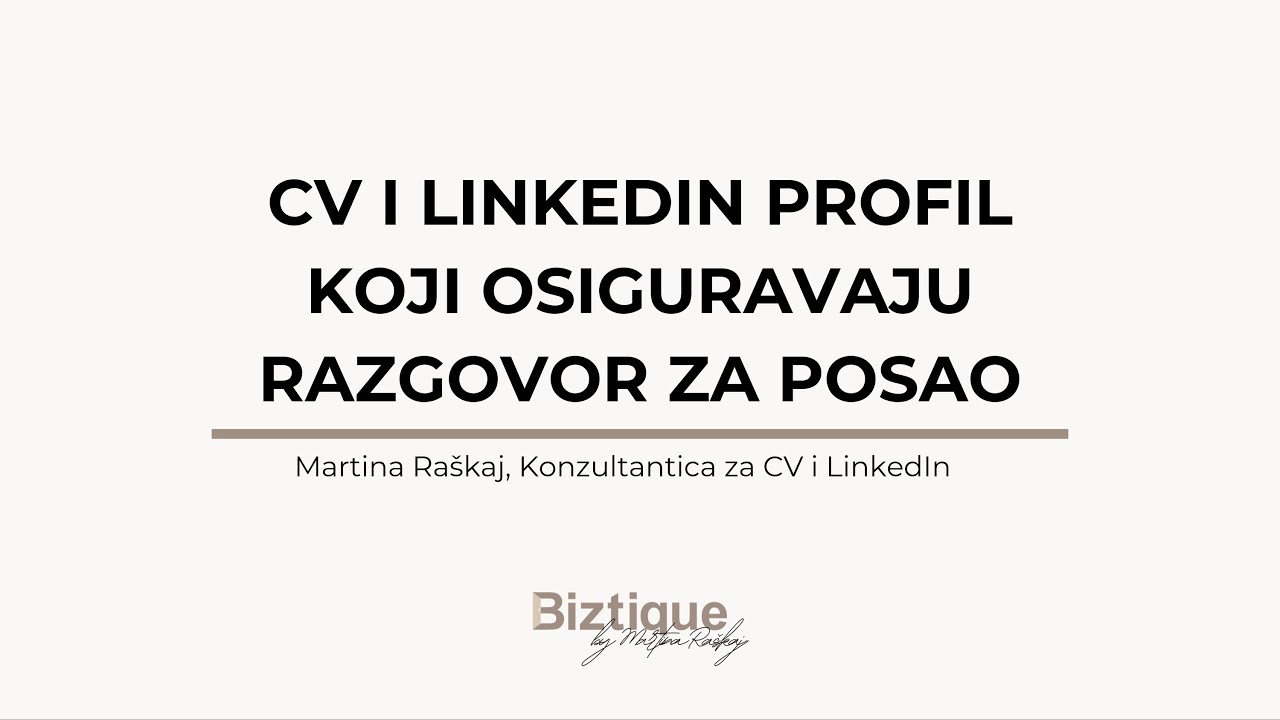 CV i LinkedIn profil koji osiguravaju razgovor za posao