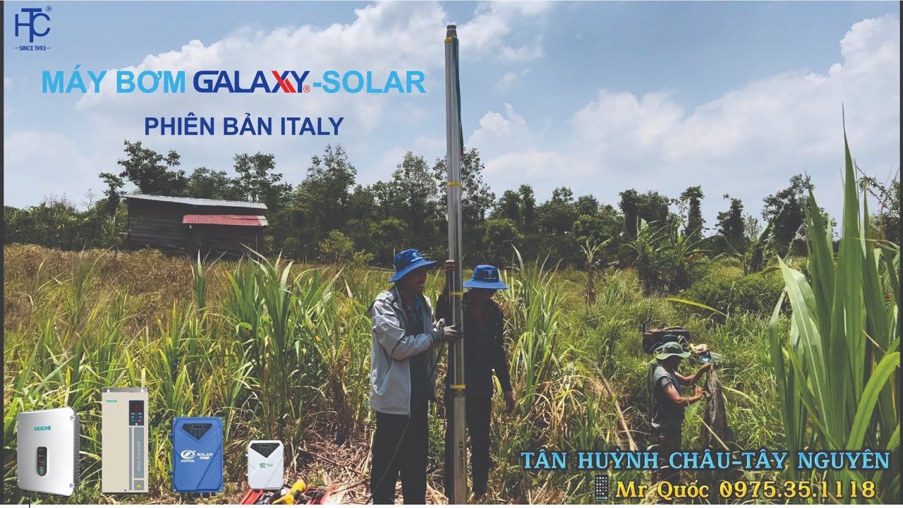Máy bơm năng lượng mặt trời 7.5kw - 10hp Galaxy- Phiên bản ITALY 👉 Anh Sơn 🏡Kông Chro- Gia Lai